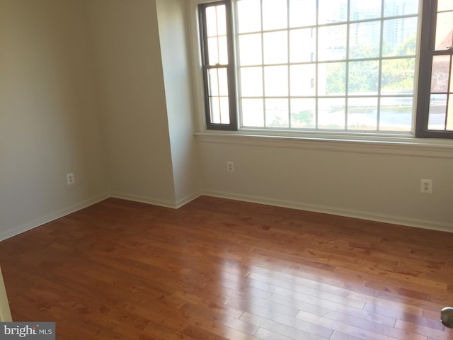 unfurnished room featuring hardwood / wood-style flooring