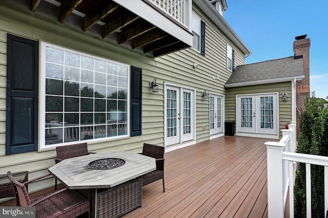 deck with french doors