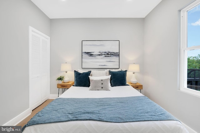 bedroom featuring wood-type flooring