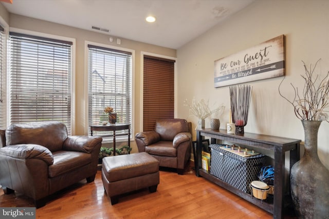 living area featuring wood-type flooring