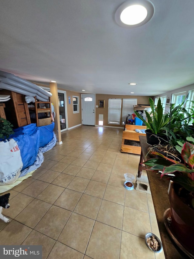 interior space with tile patterned flooring