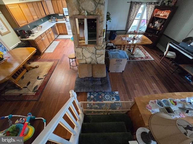 living room featuring hardwood / wood-style flooring