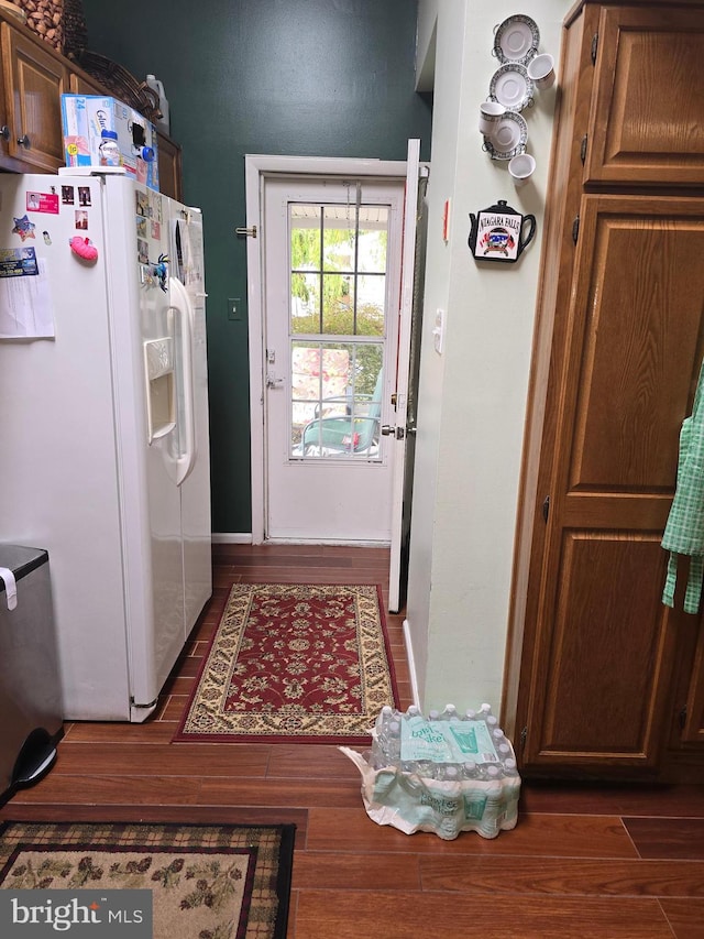 entryway featuring dark wood-type flooring