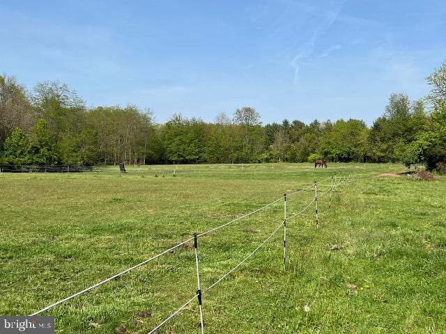 view of yard with a rural view