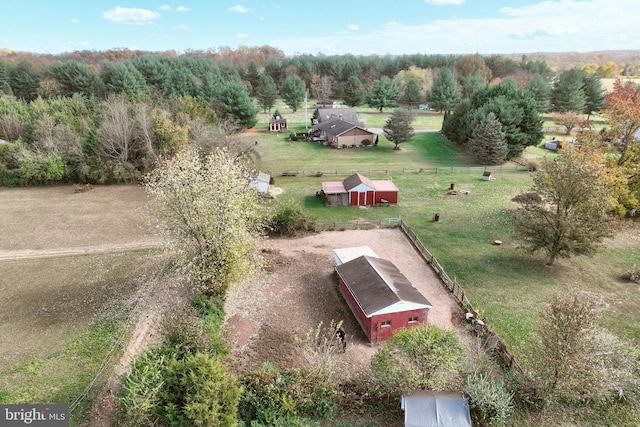 drone / aerial view with a rural view