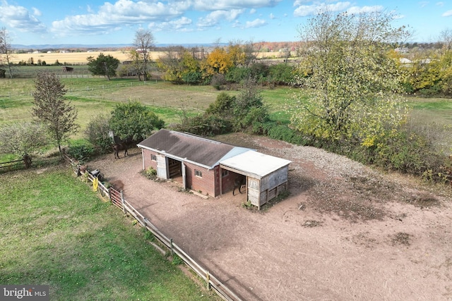 bird's eye view with a rural view