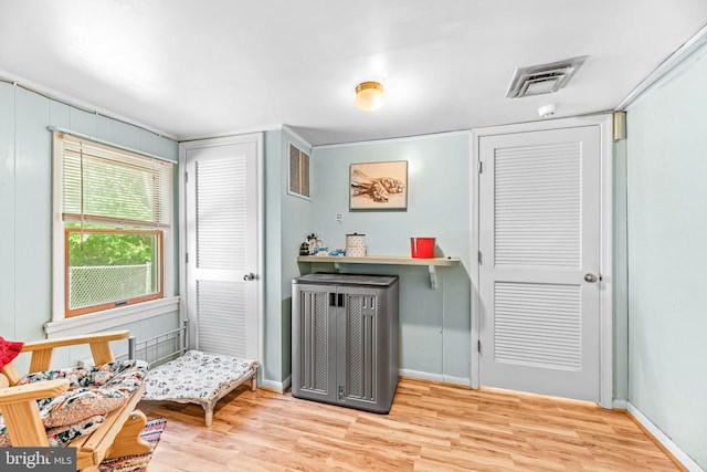 interior space with light wood-type flooring