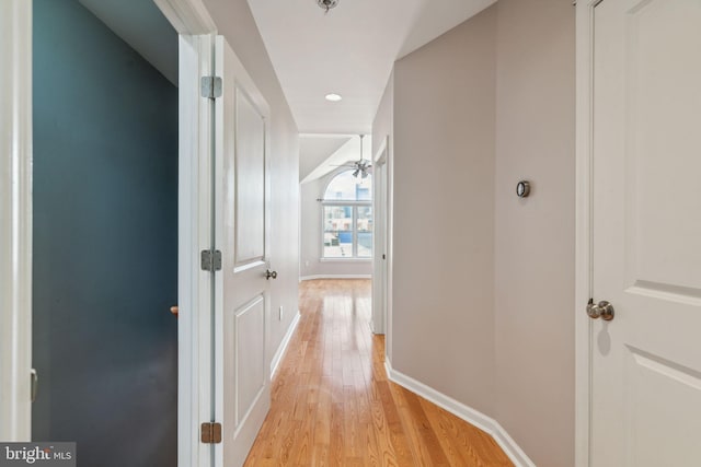 hallway featuring light hardwood / wood-style floors