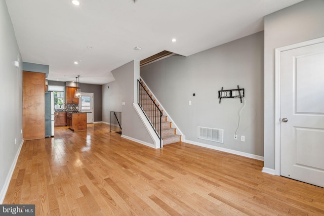 interior space with light wood-type flooring