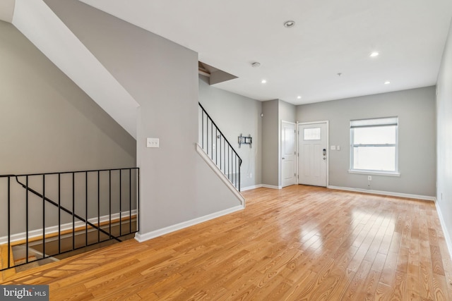 foyer featuring light hardwood / wood-style floors