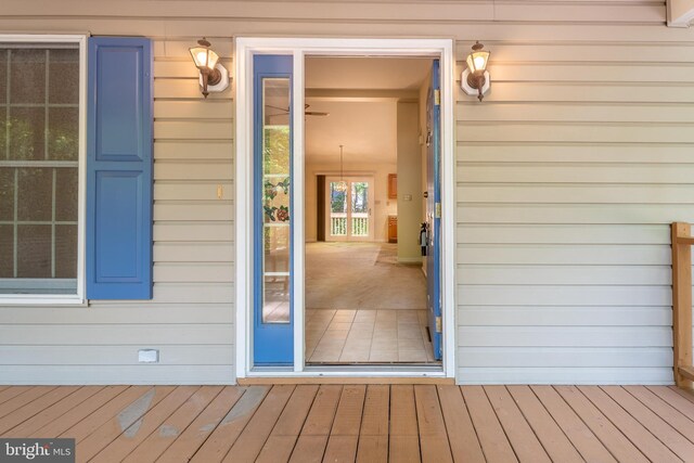 deck featuring a porch