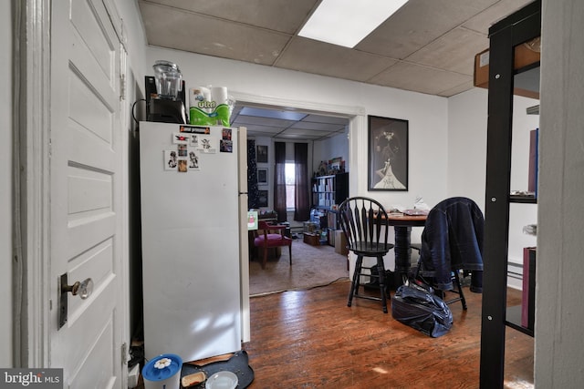 interior space with dark hardwood / wood-style flooring