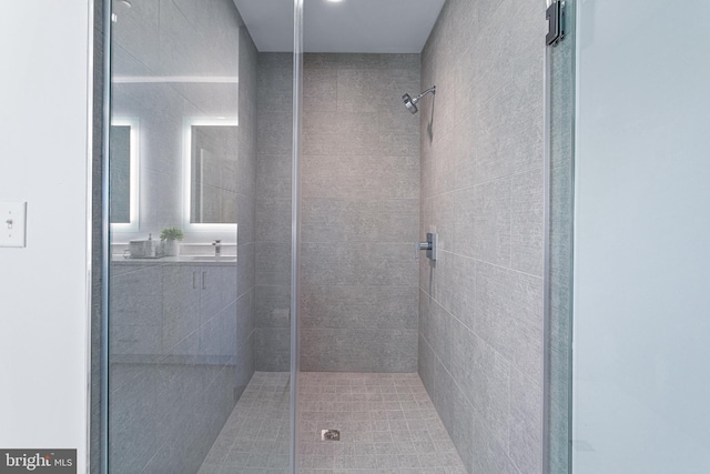 bathroom featuring an enclosed shower