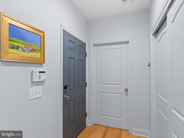 foyer entrance featuring light hardwood / wood-style floors