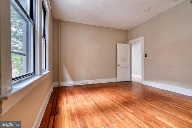 spare room featuring wood-type flooring