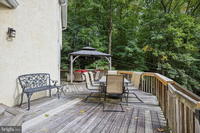 deck with a gazebo