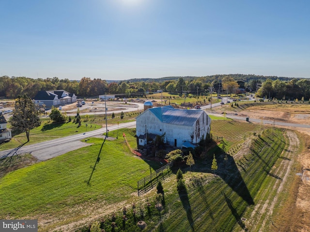 drone / aerial view featuring a rural view