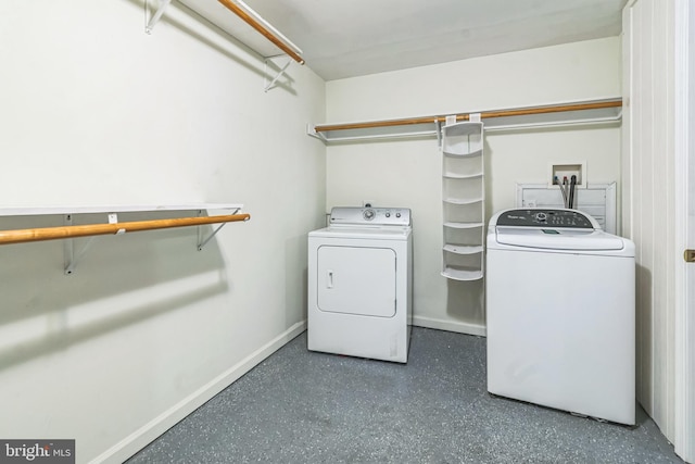 laundry area featuring independent washer and dryer