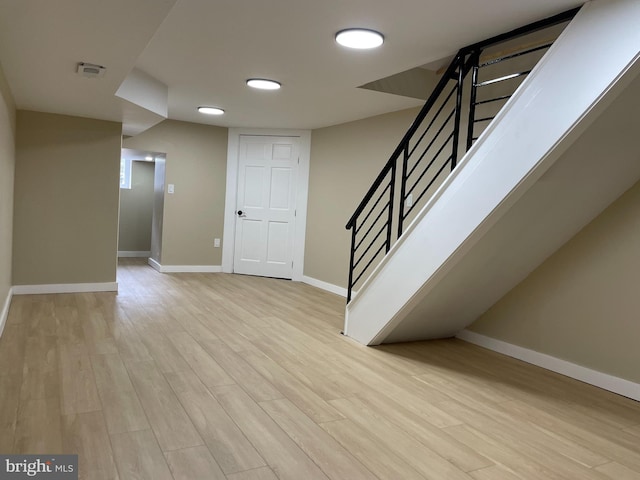 interior space featuring light hardwood / wood-style floors