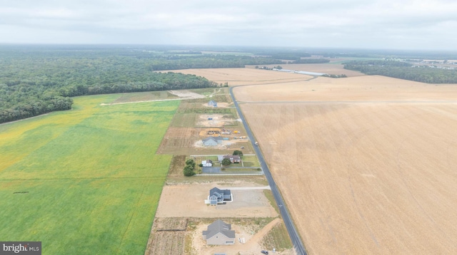 drone / aerial view featuring a rural view