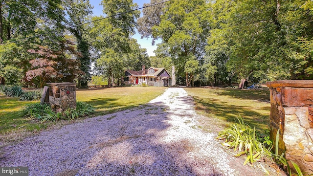 view of front of home with a front yard