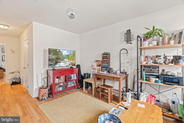 living room with light wood-type flooring