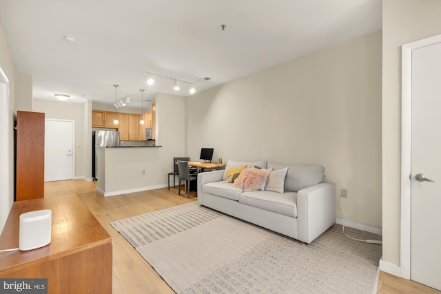 living room featuring light hardwood / wood-style floors