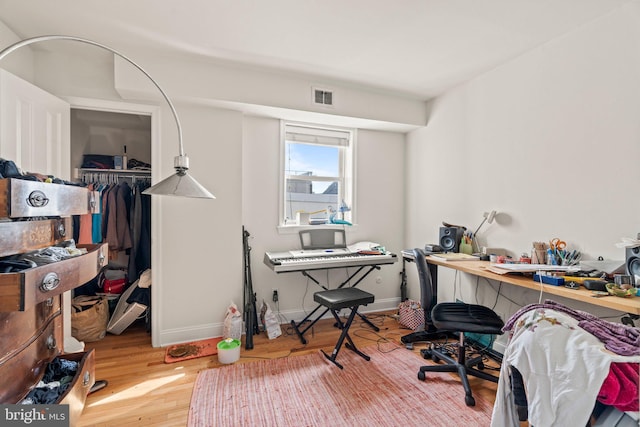 office featuring hardwood / wood-style floors