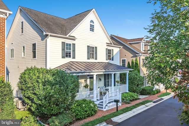 view of front of home featuring covered porch