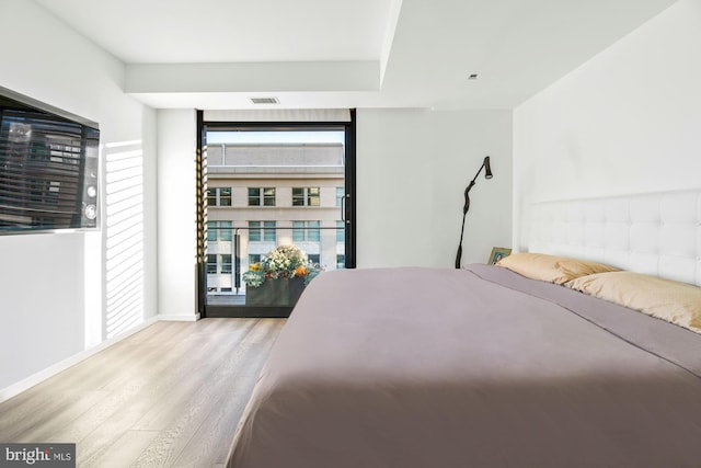 bedroom featuring light hardwood / wood-style flooring