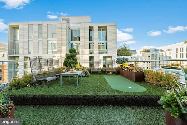 925 H St NW Unit 901/902, Washington, DC 20001 - balcony with an area to practice putting