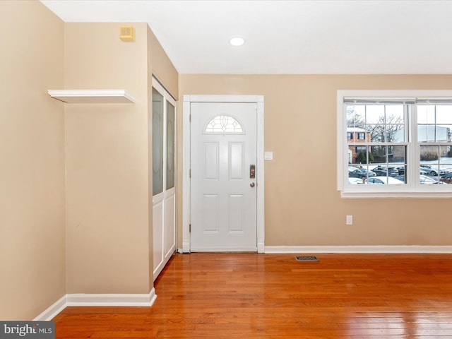 entrance foyer featuring light wood-type flooring