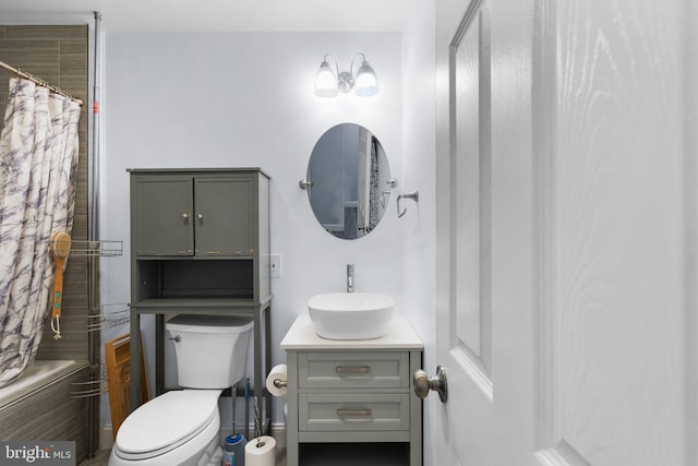 bathroom with vanity and toilet