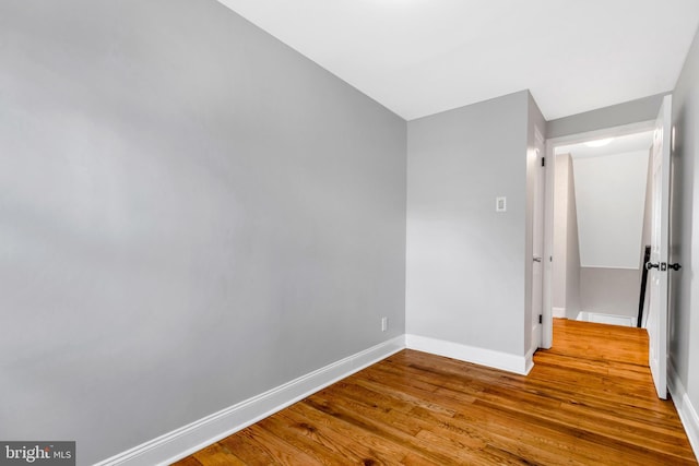 spare room with light wood-type flooring