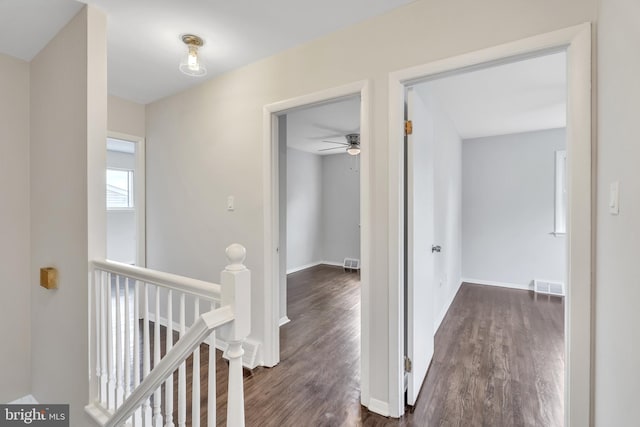 hallway featuring dark hardwood / wood-style floors