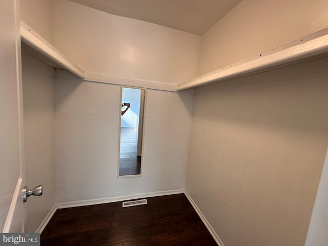 spacious closet featuring hardwood / wood-style floors