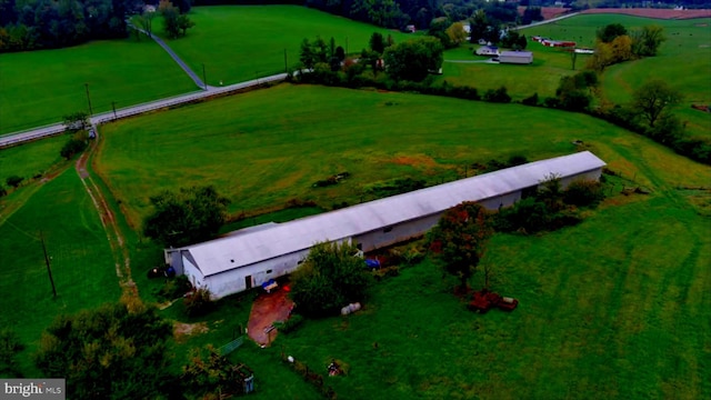 aerial view with a rural view