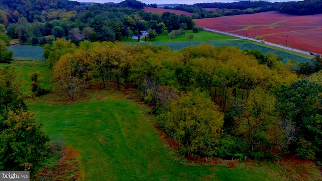 aerial view with a rural view