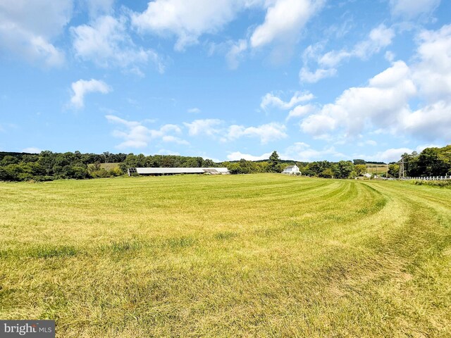 view of yard with a rural view