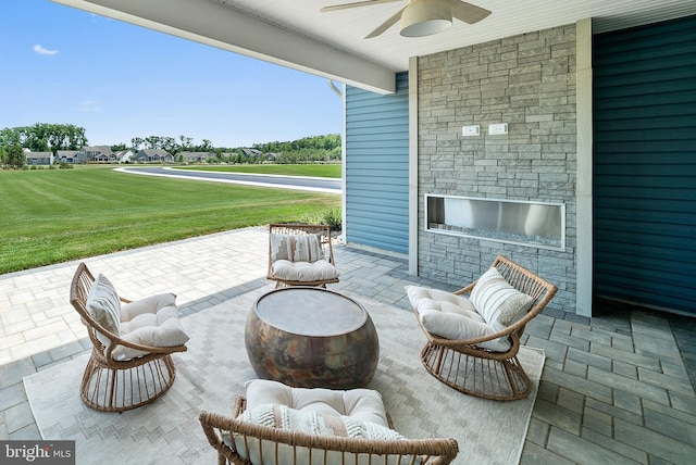 view of patio / terrace with ceiling fan