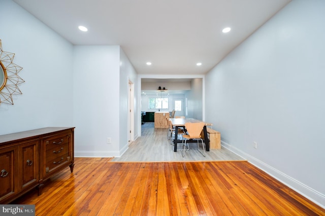 dining room with light hardwood / wood-style floors