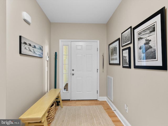 foyer entrance featuring wood-type flooring