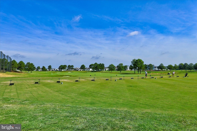 view of community featuring a lawn