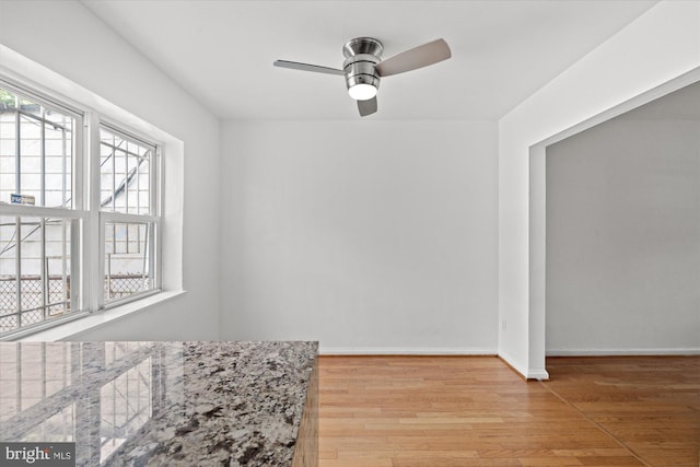 413 36th St NE, Washington, DC 20019 - dining area with baseboards, a ceiling fan, and light wood-type flooring