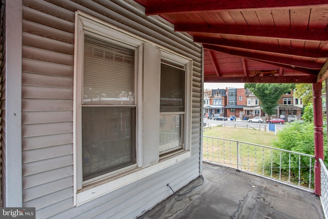 view of patio with a balcony