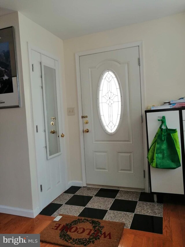 entrance foyer featuring dark hardwood / wood-style flooring