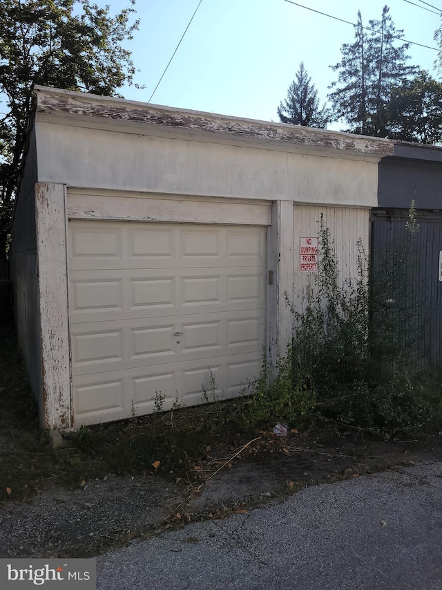 view of garage