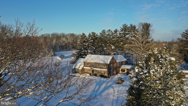 view of snowy aerial view