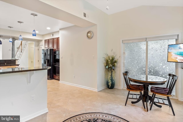 view of tiled dining room