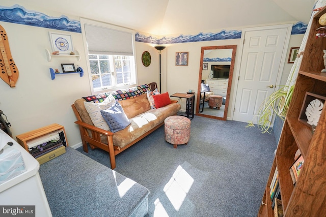 living room with carpet floors